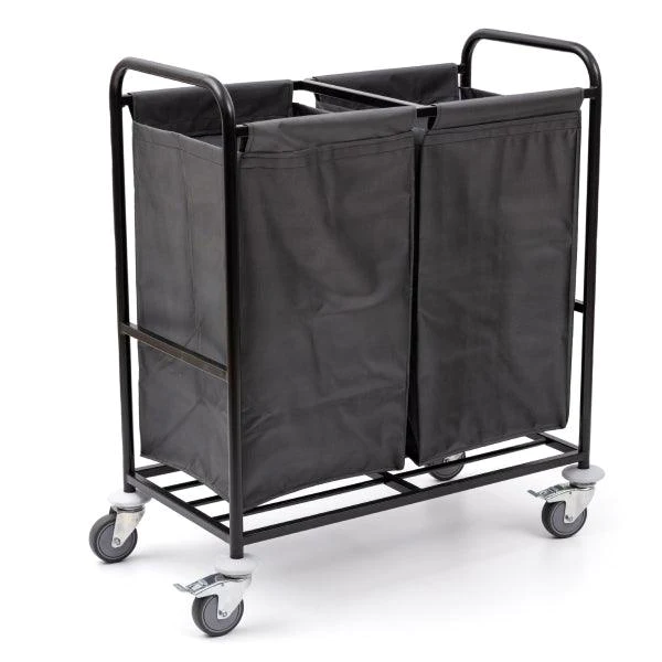 Twin Laundry Trolley Metallic Grey Bag